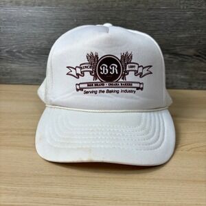 Vintage Ohama Bakers Hat Cap Snapback Foam Trucker Bar Brand BR Bread